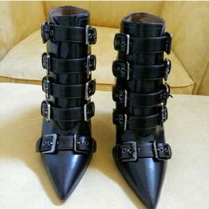 LAURENCE DACADE MADE IN ITALY Real Leather Buckled Boots EUC SIZE 10!!!